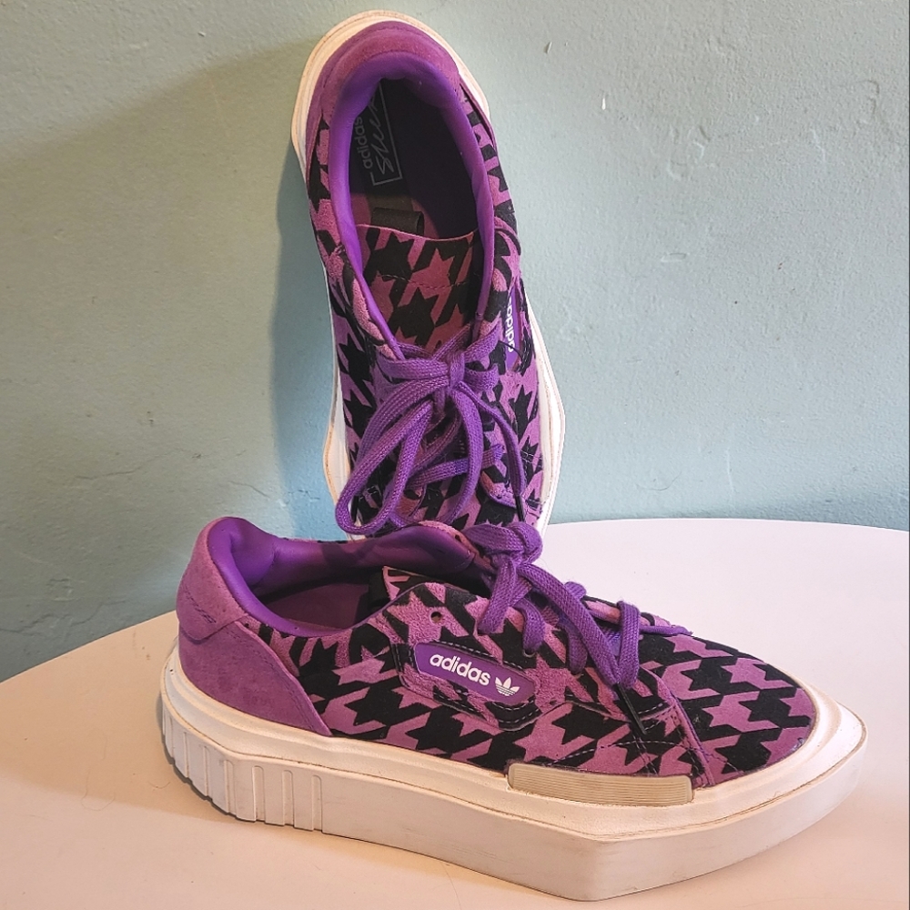Adidas Purple Houndstooth Hypersleek Sneakers